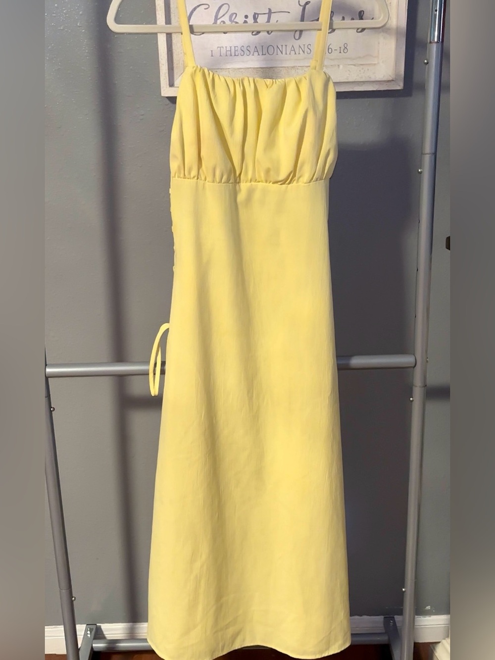 SHEIN Yellow Spaghetti-Strap Maxi Dress